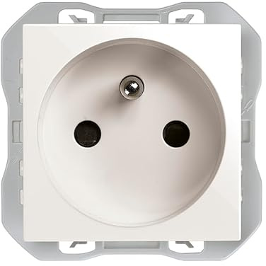 SIMON - Base de Enchufe, Toma Francesa, Serie Simon 270, Enchufe de Empotrar para Pared, 16A y 250V, Apto para Interiores (IP20), Fácil de Instalar, Color Blanco (20000458-090)