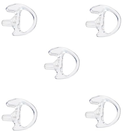 HYSHIKRA Ersatz-Ohrstöpsel für Walkie-Talkie-Spulenrohr-Audio-Kits, 5 für Links oder rechts, schwarz, Einzelohrpassstück für das Linke und rechte Ohr (TRANSPARENT, small Right)