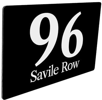 Housics Personalised House Number Plaque, Door Sign, Black, 200mm x 130mm | Custom Number & Street Name Weatherproof UV-Printed Fits Any Wall Gate or Door