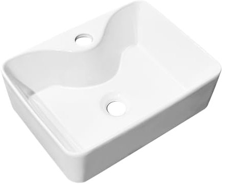 MAISINK Badrum kärl handfat rektangel badrum handfat 40 x 30 cm keramik vit badrum handfat ovanför bänk litet kärl handfat