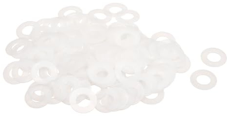 QUARKZMAN 120Pcs Rondelles Plates en Nylon M12 12mm ID 24mm OD 1mm Épaisseur Rondelle Lisse Joints en Plastique Joint d'Étanchéité Entretoise Bague, Blanc