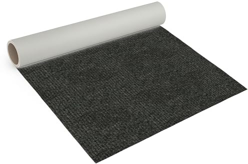 Internethandel Pfordt Teppichboden Nadelfilz Anthrazit, 200x200 cm, robuster Nadelvlies Bodenbelag, Meterware für Wohnbereiche, Ausstellungen und Messen