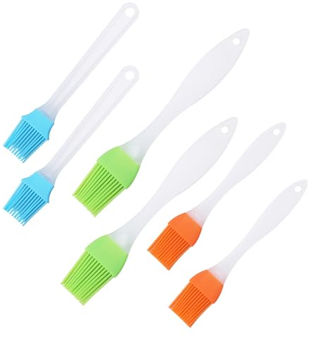 Ruayia 6 Stück Silikon Backpinsel, Küche Pastry Brush, Grillbürste Pinsel, Hitzebeständiger Backpinsel Silikon, Basting Gebäckbürste, BBQ Pinsel für Grillen, Gebäck, Rühren, Backen, Kochen