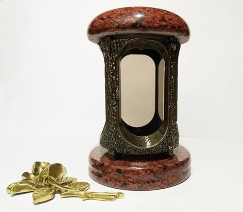 ‌Memorial Candle Sconce for Headstones - Granite Lantern & Grave Marker