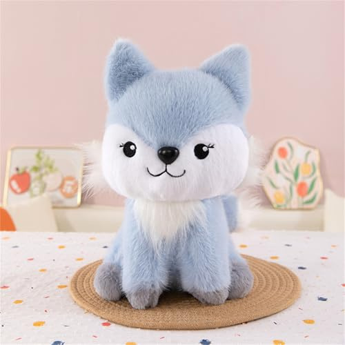 Ueiwffzo Plüschtier Dschungeltiere Kuscheltier Fuchs 40cm Plüsch Spielzeug für Jungen, Mädchen & Babys Flauschiges Puppen Stofftier Geschenke für Kinder (Blau)
