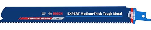 Bosch 10x EXPERT Medium-Thick Tough Metal S1155HHC Recip Saw Blade, 10-teil | für Stahl, Edelstahlrohre, Länge 225 mm, Professional Zubehör Säbelsäge