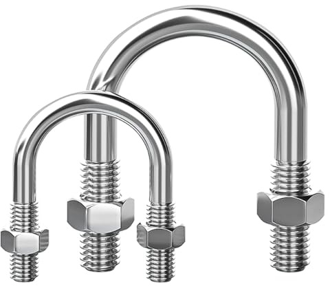 Kit d'assortiment de boulons en U en acier inoxydable 316, vis en U M6 de qualité marine avec écrous, colliers de serrage ultra-résistants à la corrosion(M6*22-2 sets)