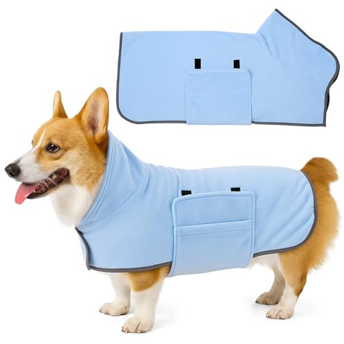 YQYCE Hunde Bademantel für kleine Hunde,Hundebademantel Kleine Hunde, Bademantel Hund, Weicher und saugfähiger, Leicht und schnell trocknend, Größe S für Hunde 7.5-10 KG