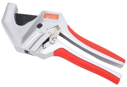 Denash Tagliatubi a Cricchetto in PVC, Strumento Idraulico Professionale in Acciaio SK5 per Tubi PPR PVC CPVC 1,65 Pollici con di Rilascio Rapido, Comoda Impugnatura Antiscivolo