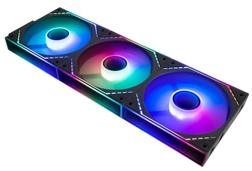 TR-Thermalright TL-M12QR-S X3 Case Fan Infinite Mirror ARGB-120mm PWM Cooling,1500RPM Speed,Quiet Stackable Fans-Reverse,for PC Cooling Systems,3-Pack Black