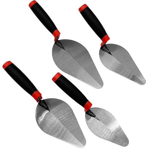 A 4-piece Carbon Steel Grouting And Troweling Knife Set, Suitable For Plastering, Concrete And Tile Operations
