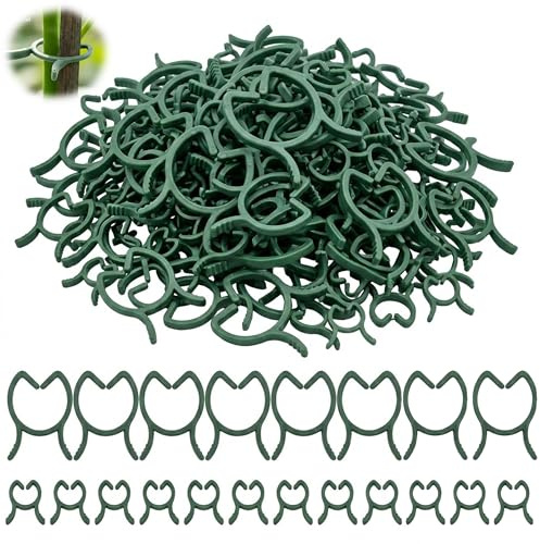 XIYING Garden Clips 200 Pack, Plant Rings and Vine Fixing Clips for Climbing Plants, Stem Support Clips for Tomato Frame