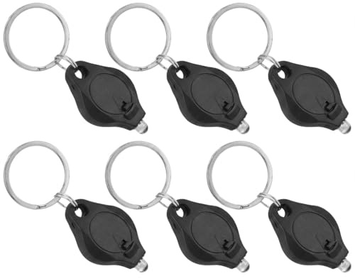 6 Pcs Note Checker Blacklight Mini LED Keychain UV Light Pocket Size Torch