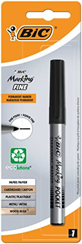 BIC Marking Fine ECOlutions - Pennarello permanente a punta conica fine, nero, confezione da 1