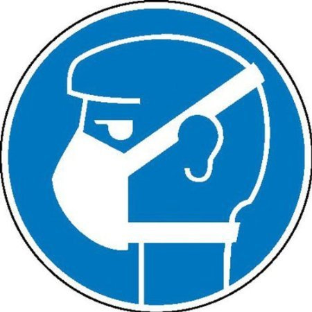 Indigos UG Aufkleber Leichten Atemschutz tragen Gebotsschild - 20 cm - selbstklebender Sicherheits Aufkleber für Tür oder Wand - Warnschild für Gebäude, Hotel, Büro, Firma, Haus, Praxis