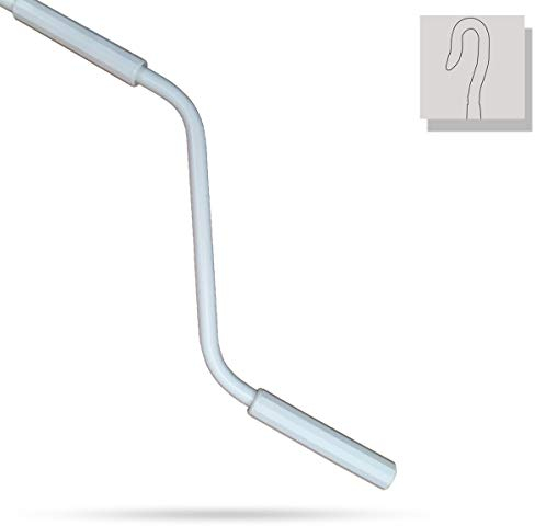 markiso Markisenkurbel 160 cm Weiß – Kurbel für Markise mit Fleischerhaken – Kurbelgestänge Pulverbeschichtet, Rostfrei, Ergonomische Griffe, Freilaufend für Leichte Bedienung