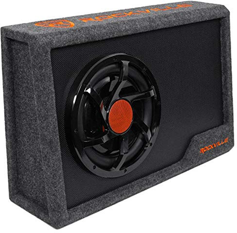 Rockville RWS10CA bilsubwoofer-hölje, smal, 1 000 W, 25,4 cm