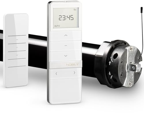 NOBILY Profi-Set elektromechanischer Funk-Rolladenmotor PR5 20/15-60 inkl. Funk-Timer (Zeitschaltuhr) Exquisit Handsender für die 60mm Achtkant-Welle - bis 50Kg