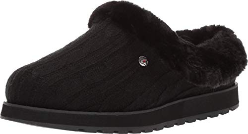Skechers Women's Keepsakes – Ice Angel Slipper, Black/Black, 8 Wide