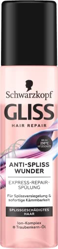 Gliss Spülung Anti-Spliss Wunder (200 ml), Haarspülung repariert geschädigte Haarfasern, für langanhaltende Splissversiegelung, mit Hitzeschutz bis zu 230°C
