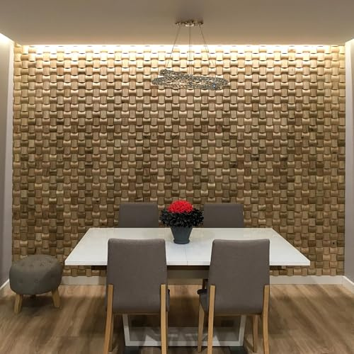 Wandverkleidung aus Eiche 3D Optik Natürliches Holz Wandpaneele von Wooden Wall Design model Rubato. (1m2)