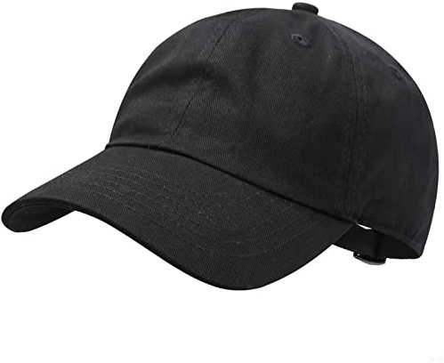 GADIEMKENSD Kids Plain Baseball Cap Unconstructed Fitted Toddler Sun Hat Washed Cotton Kids Baseball Hat Beach Camping Golf Travel for Boys Girls 7-12 Years Black