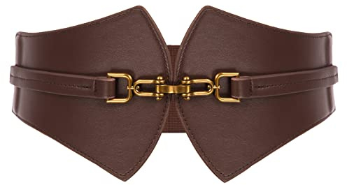 GRACE KARIN Corset Waist Belt for Women Wide Elastic Belt for Dresses 2.4inch Coffee S