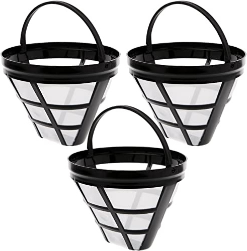 Pomurom Reusable Cone Coffee Filter, 4 Replacement Coffee Filter Basket, Coffee Filter Mesh Basket, 8~12 Cup Size 4 Coffee Filters, Cup Coffee Dripper Pour Over Coffee Filter for Travel Camping