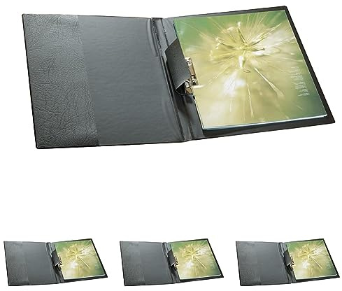 Durable Klemmhebel-Mappe (A4) bis 100 Blatt, schwarz, 223001 (Packung mit 4)