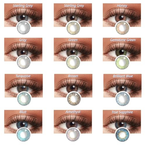 Kontaktlinsen, 1 Paar (2 Stück) farbige kontaktlinsen ohne stärke 0.00 Dioptrien - Monatslinsen (QUEEN-Serie, 12 Farben erhältlich,DIA 14.5mm） (Honey)