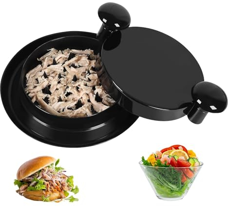 MsTeco Trituradora de Pollo, Trituradora de Carne,Picadora de Pollo, Herramienta para Triturar Carne con Asas y Base Antideslizante para Verduras,Carne de Cerdo,Pollo(Negro)