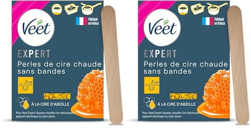 Veet - Perles de Cire Chaude à la Cire d'Abeille, pour Appareil Electrique Epilation - 230g (Lot de 2)