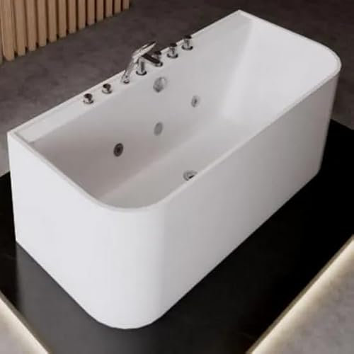 Bagno Italia Vasca da bagno idromassaggio 170x75 cm rettangolare angoli stondati con rubinetteria e 4 idrogetti