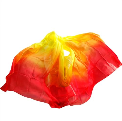 Bauchtanz Seidentuch Seidenschleier Schal Damen Schal Kostüm Accessoire Bauchtanz rein natürlicher Schleier handgefertigt gefärbter Seidenschleier. Bauchtanz Tuch (Color : Color 3-YE, Size : XXL-400