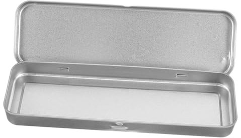 NUOBESTY 4stücke Edelstahl Federmäppchen Mattiertes Metall Etui Für Stifte Und Bleistifte Langlebiges Design Für Schüler Rechteckige Einlagige Stiftebox Silber