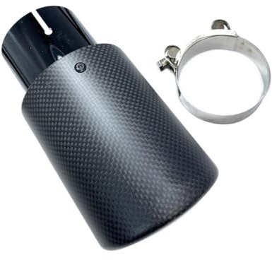 Auspuffblende 1 Stück Universal Car Styling Auspuffanlage Carbon Fiber Glossy Endrohr Schwarz Edelstahl Auspuffrohr Endrohr Auspuff Endrohr(Color:ID 60mm-OD 89mm)