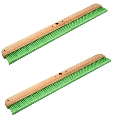Yiyiring 2 Pcs 36 Inches Green Concrete Broom Finishing Soft Without Handle Soft Flow Through Brush with Mounting Threads for Concrete Finishes, Hard Floors, Yards