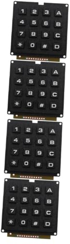 OUNONA 4piezas Teclado De Membrana Teclas Matriz para Microcontrolador Módulo De Teclado Industrial Robusto y Duradero para Sistemas De Control Industrial y Maquinaria