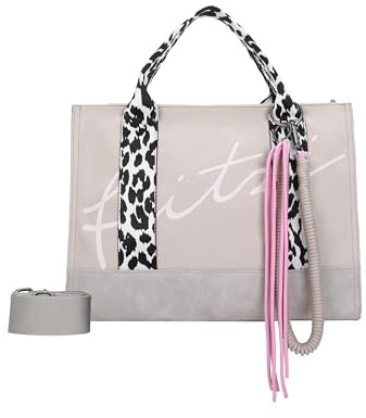 Fritzi Tote Bag Limited Summer Leo Sand Baumwollmix Damen Handtasche Shopper City Beach vegan abnehmbares Schulterband 14 x 39 x 29 cm, Sand