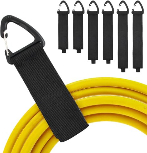 6 Pcs Heavy Duty Storage Straps, Velcro Straps Heavy Duty, Cable Straps, Storage Strap with Cable Tie and Triangle Hooks, Suitable for Organizing Cables, Wires, Ropes, 3 Different Sizes
