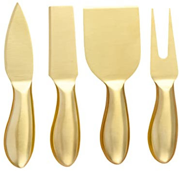 Cabilock Couteau Fromage Doré Acier Inoxydable Set Kit Coupe Fromage Multifonction Ustensile Cuisine Inox Pour Dîner Et Plateau Apéritif