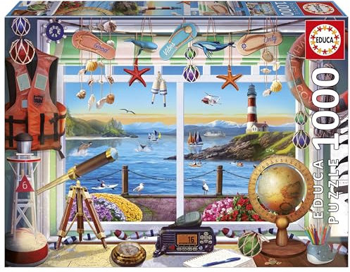 Educa - 1000-teiliges Puzzle für Erwachsene | Leben im Hafen. Inklusive Fix Puzzle-Kleber. Maße: 68 x 48 cm. Ab 14 Jahren (20256)