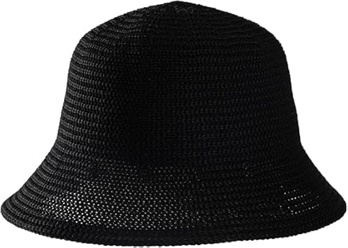 LQTSLFM Gewebter Fischerhut,Sommer Strickmütze,Damen Sommer Strickmützen Weich und Atmungsaktive Mütze,Geeignet Für Verschiedene Kopfformen Und Gesichtsformen