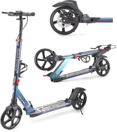 Scale Sports Tretroller für Kinder, Jugendliche und Erwachsene bis 100 kg – Klappbarer Kickroller – Höhenverstellbarer Tretroller in 3 Größen für Kinder ab 7 Jahren mit 2 Rädern