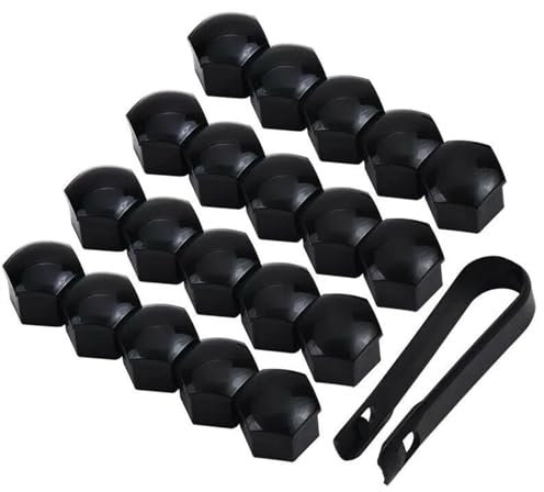 Radschraubenkappen,Radmuttern Kappen 17 mm Schwarze Radmutternkappen, Universal-Set, Schutzabdeckungen for Autoradmuttern, Rostschutz, Außendekoration for Autoreifenmuttern und -bolzen