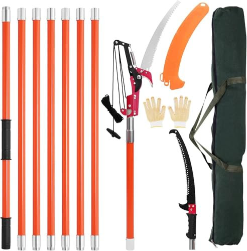 Podadora Telescópica De Árboles, Podadora De Ramas, Sierra De Pértiga De 20 Pies, Podadora De Árboles Telescópica De Largo Alcance, Sierra De Poda Telescópica De Ramas Altas, Longitud Ajustable
