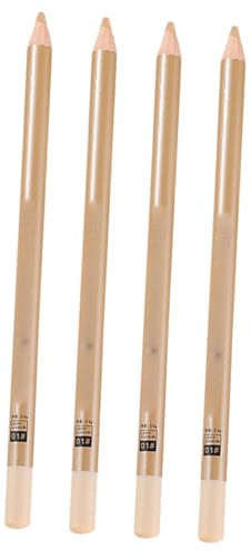 Lápiz Corrector Cosmético de 4 Piezas en Madera Blanco | Cobertura de Ojeras y Manchas, Adecuado para Viaje y Negocio, para Amigas Estilo Aleatorio
