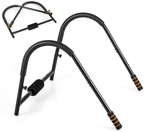 COSTWAY Bauchtrainer AB Trainer, Bauchmuskeltrainer klappbar, Bauch Trainingsgerät mit gepolsterter Kopfstütze für Zuhause, Büro,150kg belastbar (Schwarz)