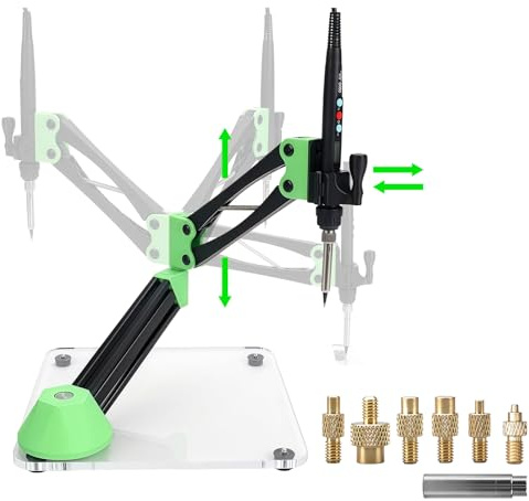 Prensa Vertical para Insertos Roscados Heat Set para Impresión 3D, Herramienta de Inserción con Soldador Ajustable (Arriba/Abajo/Izquierda/Derecha) y Insertos de Latón M2/M3/M4/M5/M6/M8