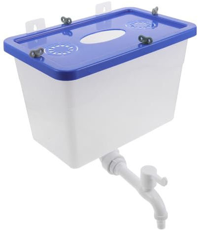 WOONEKY Serbatoio D’acqua in Plastica da Parete 8l con Rubinetto e Coperchio, Contenitore per Bagno e Lavaggio Chioma, Montaggio su Muro per Uso Commerciale e Domestico Colore Casuale